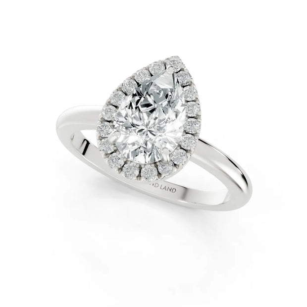 Regal Teardrop Diamond Land Antwerp | white-gold