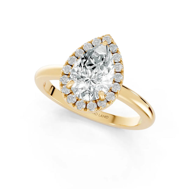 Regal Teardrop Diamond Land Antwerp | yellow-gold