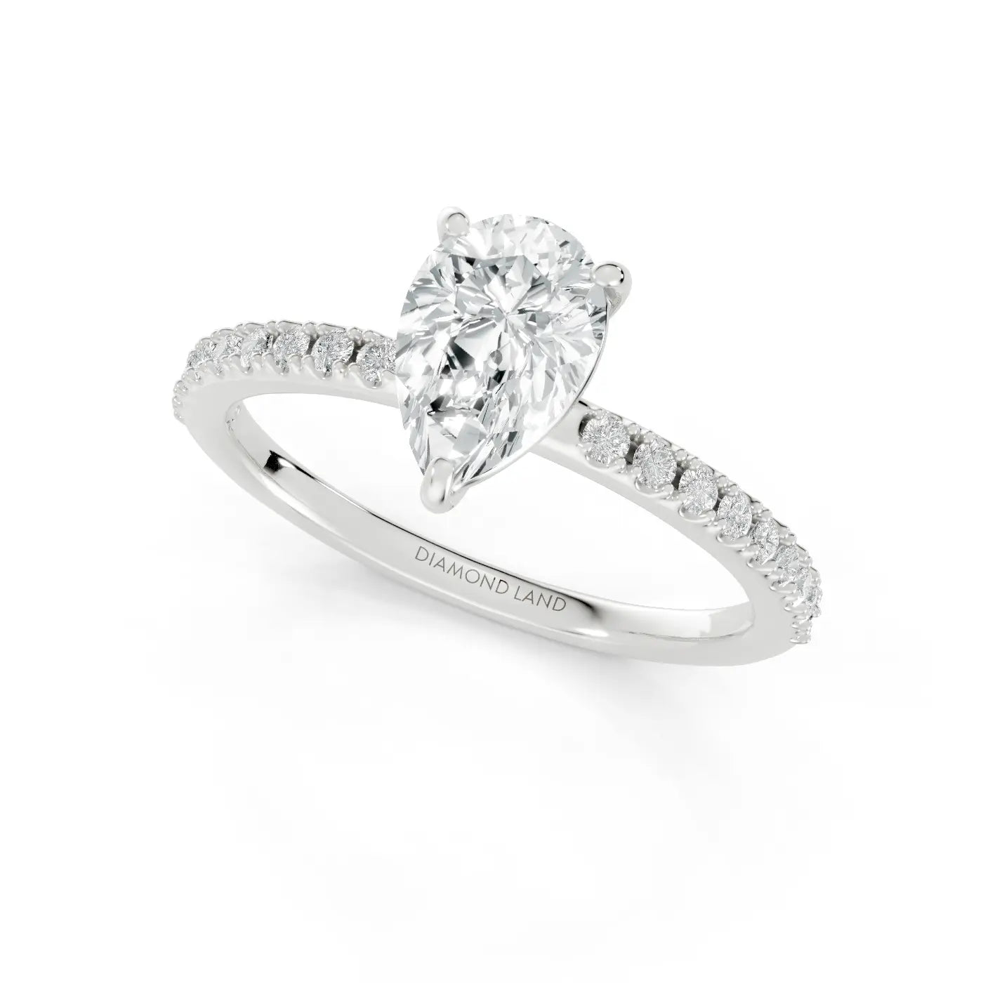 Imperial Teardrop Diamond Land Antwerp | white-gold