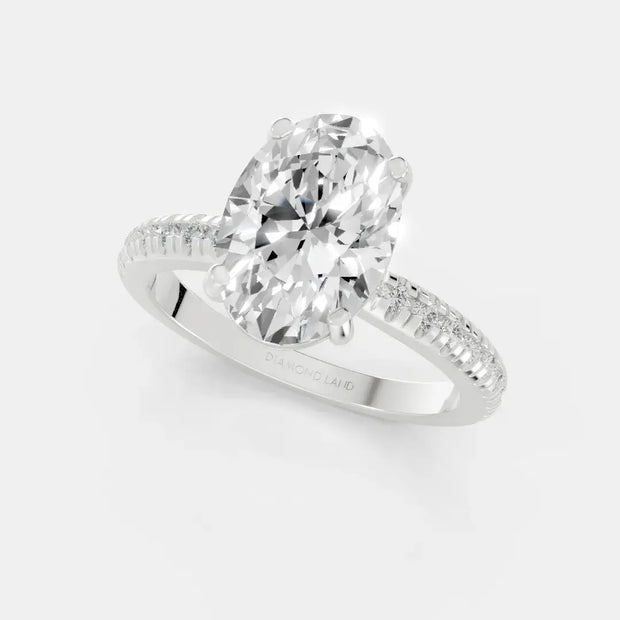 Seraphina Oval - Diamond Land Antwerp - white-gold